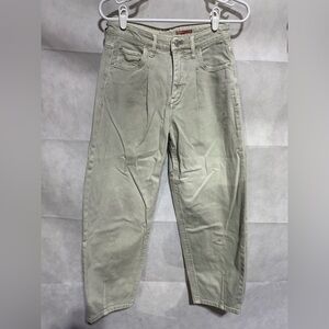 Anthropologie Jeans 26 Women’s Pilcro The Breaker Relaxed Fit Barrel Leg Green